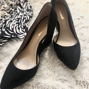 BCBG Generation Black Suede Platform Heels